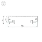 Профиль-держатель KLUS-POWER-W70-BASE-2000 ANOD (ARL, Алюминий)