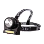 Фонарь налобный, 2 режима, поворотный, с евровилкой, зарядка от сети 220В