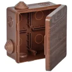 Коробка распределительная КМ 100х100х50мм для наружного монтажа с откидной крышкой IP54 8 вв. дуб