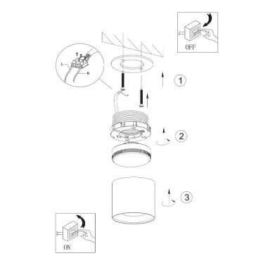 Подсветка Накладной под лампу Gx53, алюминий, цвет белый+серебро OL8 GX53 WH/SL лампа с цоколем GX53 ( в комплект не входит)