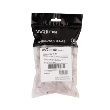 Коннектор RJ-45 под витую пару категория 5e неэкранированный универсальный (100 шт в упак.) WRline
