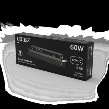 Блок питания для светодиодной ленты 60 Вт AC 100-264В Uвых 12В IP67 180х72х45мм Black Gauss