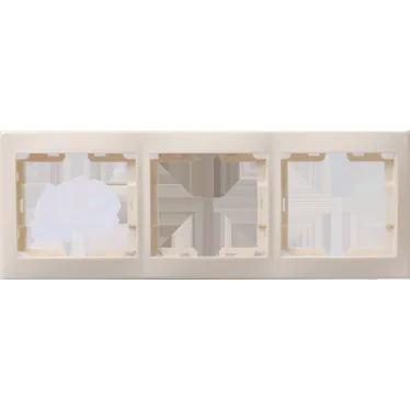КВАРТА Рамка горизонтальная бежевая 3 поста
