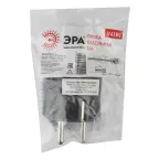 Вилка c/з 16A прямой ввод ПВХ оболочка черная (10/200/6000) V4(B)