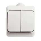 ЭТЮД Выключатель двухклавишный наружный IP44 белый