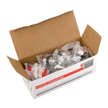 Исполнительный механизм кнопки XB4 красный плоский возвратный без фиксации, с подсветкой