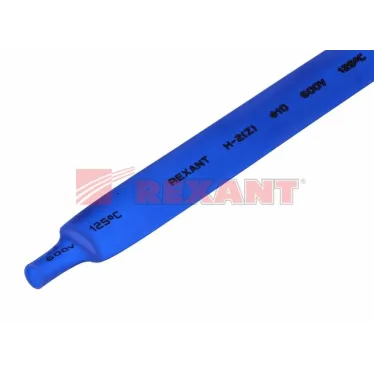 Термоусаживаемая трубка 10,0 5,0 мм, синяя, упаковка 50 шт. по 1 м, REXANT