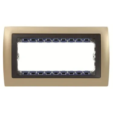 Рамка с суппортом на 5 узких модулей, S82C, шампань - графит