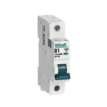 Выключатель автоматический 1P кривая D 1A 10кА ВА-105