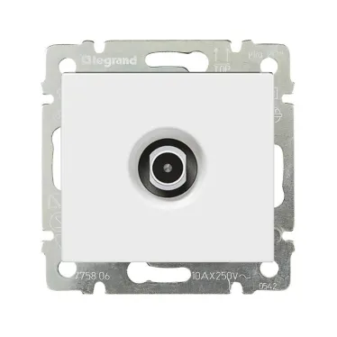 VALENA Розетка телевизионная TV звезда в рамку белая 1.5дБ