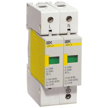 Ограничитель перенапряжения двухполюсный ОПС1-D 2п 5кА 230В