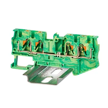 Клемма заземления, зажим push-in, 4 точки подключения, 4 кв.мм