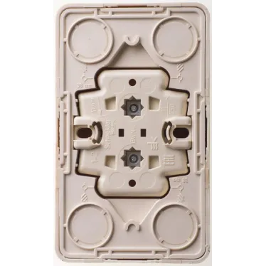 ЭТЮД Розетка двойная наружная без заземления без шторок Сосна