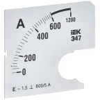 Шкала сменная для амперметра Э47 600/5А класс точности 1,5 72х72мм