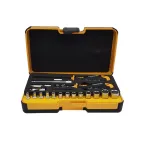 Набор метрических головок с трещоткой и отверткой 1/4'' ERGONIC в кейсе, 19 шт