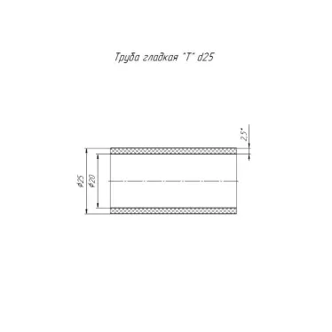 Труба гладкая ПНД 3-х метровая тяжелая d25 мм черная (2,3мм) (120м/уп)