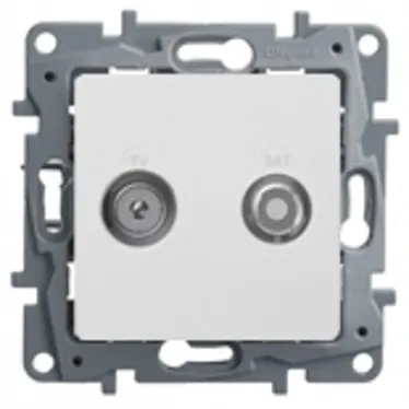 ETIKA Розетка телевизионная TV/SAT двухкабельная белая