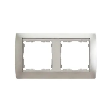 Рамка на 2 поста, S82, алюминий матовый - алюминий