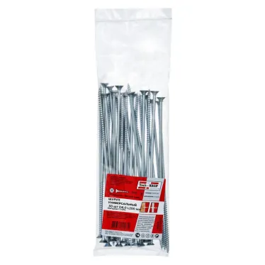 Шуруп универсальный 6х200 потайная головка, остроконечный, оцинкованный (30шт) - пакет