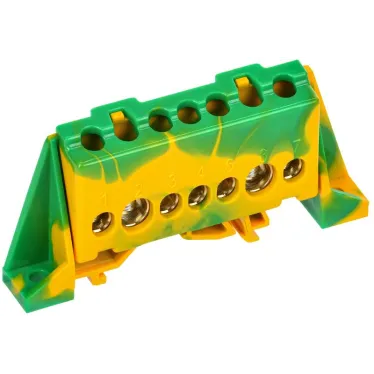 TEKFOR Шина PE земля в комбинированном DIN-изоляторе Стойка 8х12-7-ЖЗ IEK