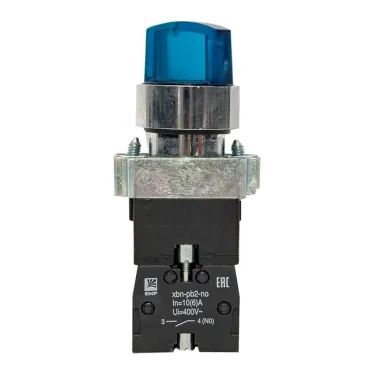 Переключатель BD21 2P c синей подстветкой 24В NO PROxima