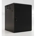Шкаф настенный 19-дюймовый 22U 1086x600х450мм металлическая передняя дверь с замком две боковые панели цвет черный (RAL 9004) (разобранный)