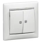 VALENA Рамка 1 пост белая/серебро