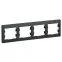 GLOSSA Рамка 4 поста горизонтальная антрацит