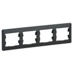 GLOSSA Рамка 4 поста горизонтальная антрацит