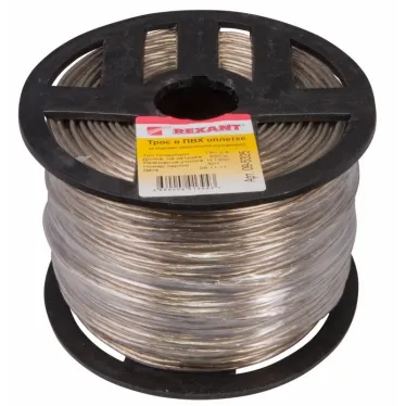 Трос стальной в ПВХ оплетке d-2.5 мм. прозрачный (200 м)