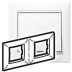 VALENA Рамка 2 поста горизонтальная белая