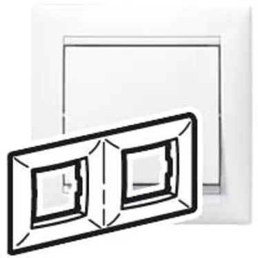 VALENA Рамка 2 поста горизонтальная белая