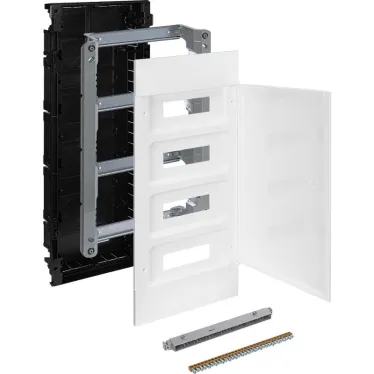 Practibox S Пластиковый щиток Встраиваемый (ЩРв-П) 4X12 Белая дверь