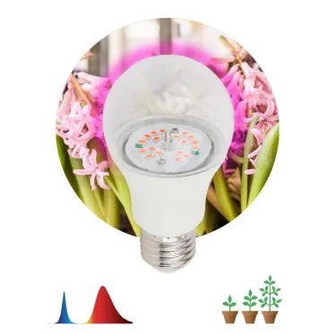 Лампа светодиодная лампа для рассады тип А60, 10 Вт, 220-240V FITO-10W-RB-E27-K