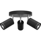 Светильник ДБО 3хGU10 без ламп наклонный на круглом основании черный