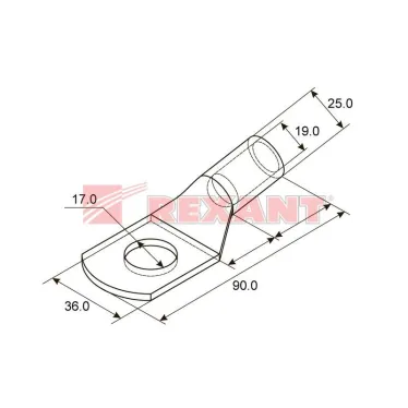 Наконечник ТМЛ 150-16-19 (150 кв мм - 16 мм) ГОСТ 7386-80 (в упак. 2 шт.), REXANT