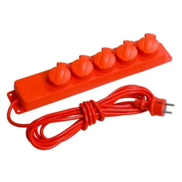 Удлинитель У05В 5 места с защитными крышками IP44