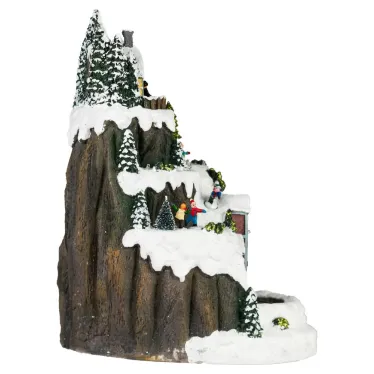 Фигура светодиодная новогодняя  EFIS-S07 композиция Рождество музыка теплый белый свет 3*АА 25*23*34 см | Б0060485 | ЭРА