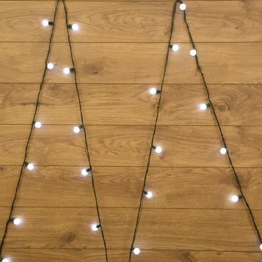 Гирлянда "Мультишарики" Ø25 мм 5м, темно-зеленый ПВХ, 25 диодов, цвет Белый | 303-555 | NEON-NIGHT