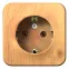 BLANCA розетка наружная с заземлением без шторок, 16А, 250В, ясень