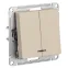 ATLASDESIGN выключатель двухклавишный с подсветкой, сх.5а, 10АХ, мех., ПЕСОЧНЫЙ