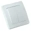 Выключатель двухклавишный скрытый белый 10А