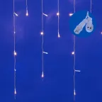 Бахрома светодиодная с эффектом мерцания 3м Соединяемая 200 светодиодов Теплый белый и Провод прозрачный