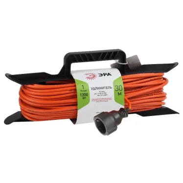 Удлинитель силовой на рамке c заземлением 1 розетка 30м ПВС 3x0.75мм2 UFx-1e-3x0.75-30m ЭРА