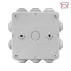 Коробка распределительная КМР-030-014 с крышкой (100х100х50) для прямого монтажа, 10 мембр. вводов серая IP55 розн. стикер EKF