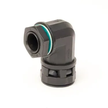 Монтажный комплект муфта 90 грд. труба-коробка DN 23 мм, М25х1,5, полиамид, цвет черный