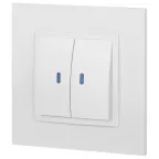 Выключатель двойной с подсветкой, 10АХ-250В, Эра Elegance, белый,14-1105-01