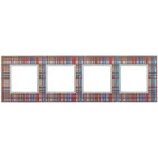 Рамка на 4 поста, стекло, Эра Elegance, прозрачный+бел, 14-5104-00