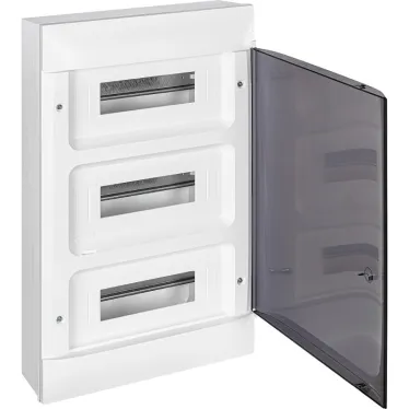 Practibox S Пластиковый щиток Навесной (ЩРн-П) 3X12 Дымчатая дверь