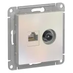 Розетка ATLASDESIGN двойная компьютерная+ТВ RJ45+TV категория 5E механизм жемчуг